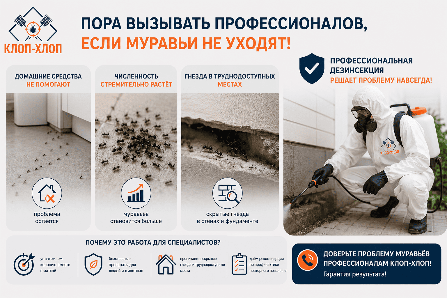 Когда вызывать специалистов против муравьев